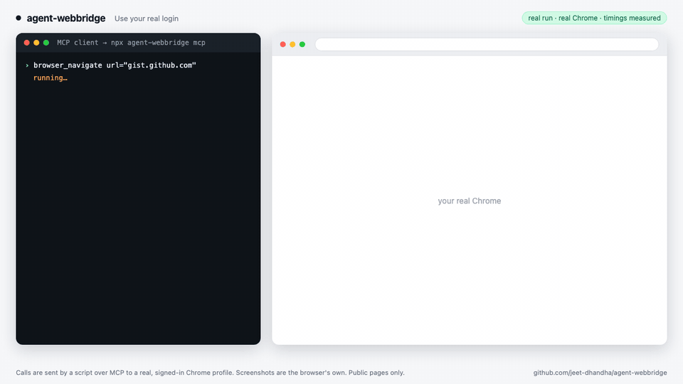 Real demo: driving a signed-in editor safely using authentic cookies